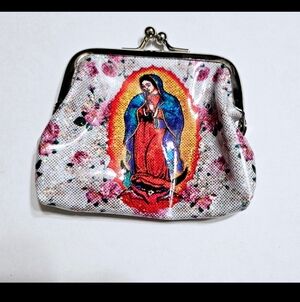 Floral Virgin Mary Coin Purse, NEW Virgin Mary Coin Purse Mini Bag